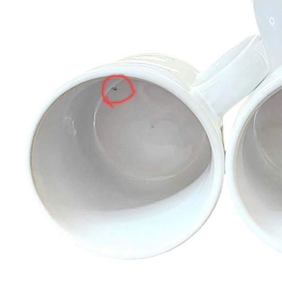 MUG CUP COFFEE TEA OSCAR de la RENTA White & Gold Swirl Pattern Set of Two - Picture 9 of 11